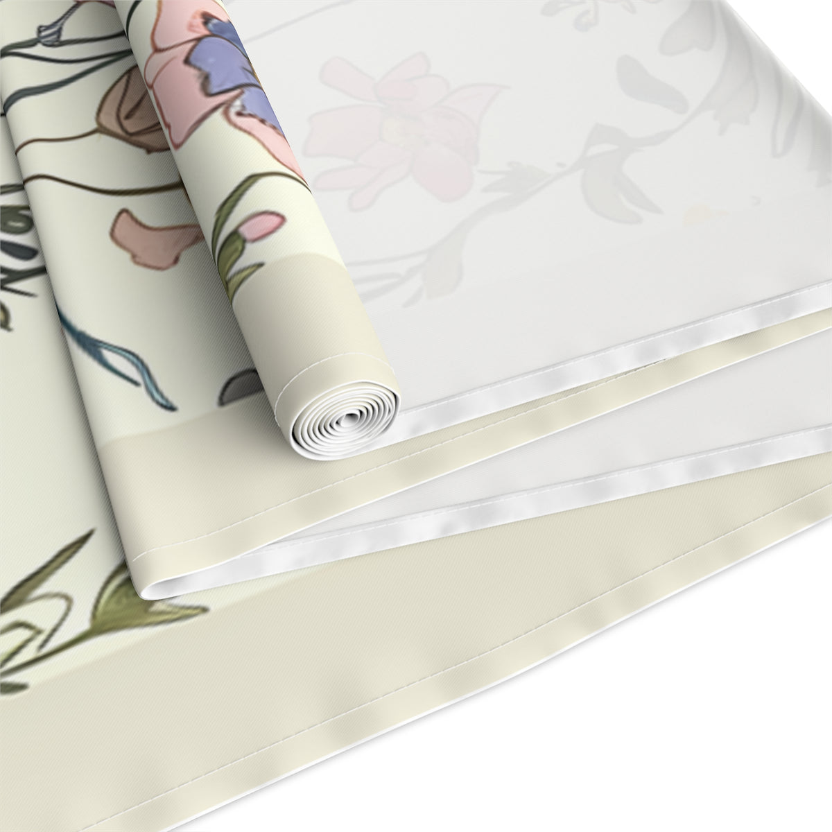 Pastel Garden Table Runner with Spring Wildflower Floral Design (16&quot; × 72&quot;)