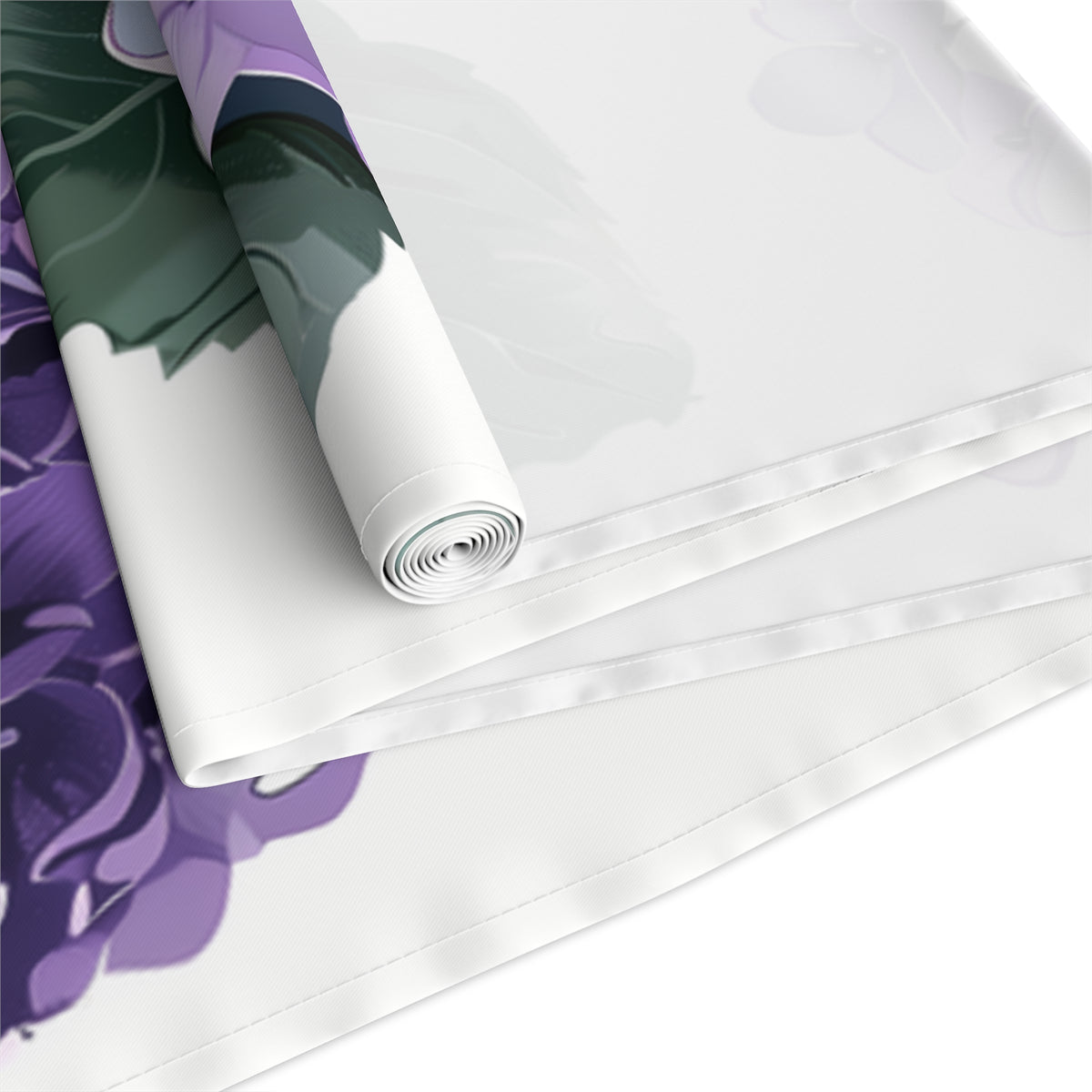 Serenity Table Runner with Purple Hydrangea Floral Design (16&quot; × 72&quot;)