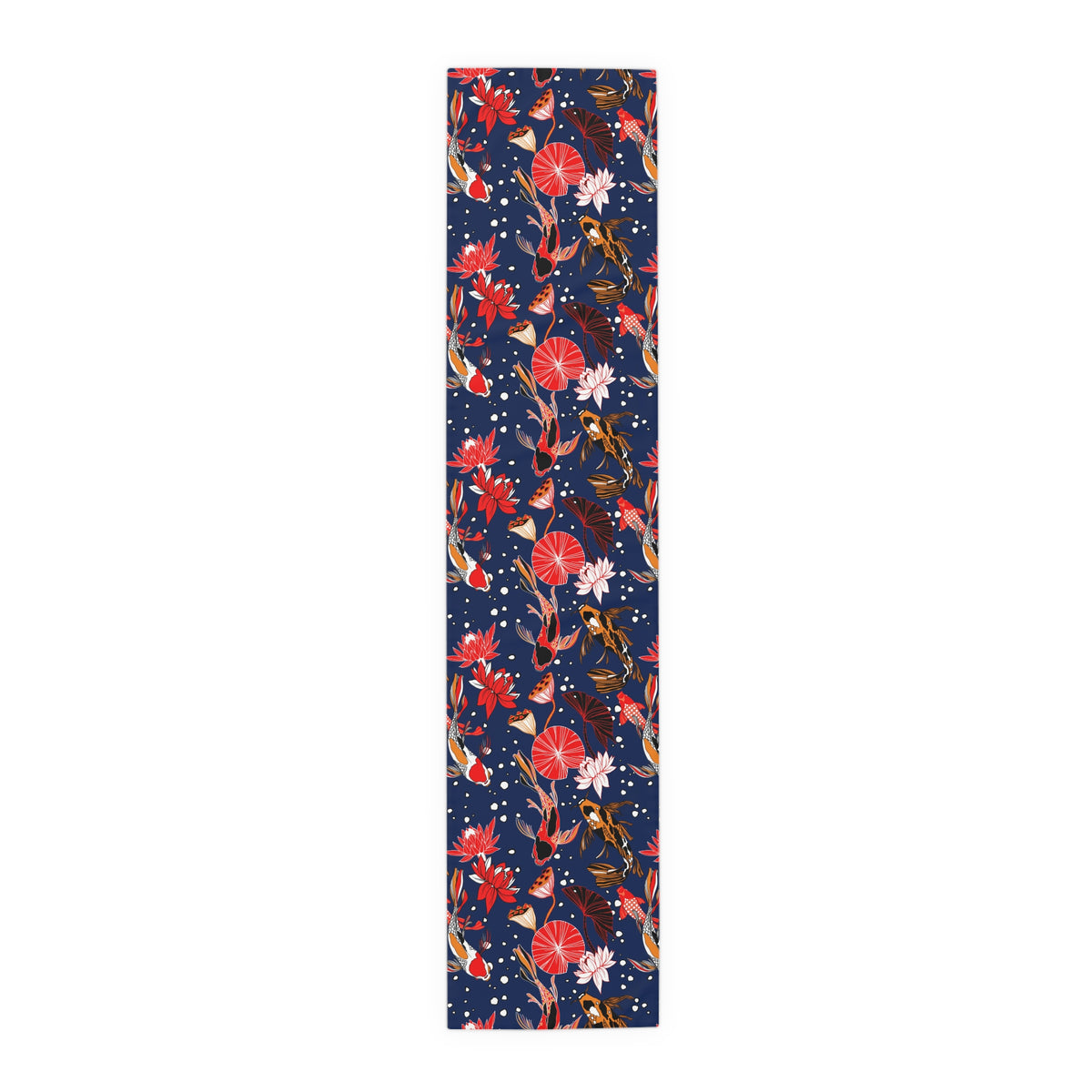 Midnight Table Runner with Koi Fish Design (16&quot; × 72&quot;)