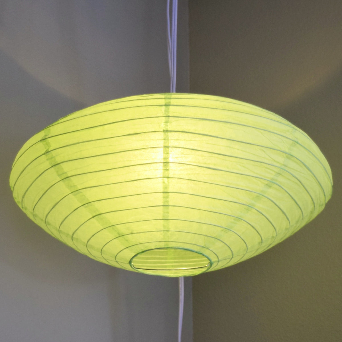 16&quot; Light Lime Saturn UFO Paper Lantern