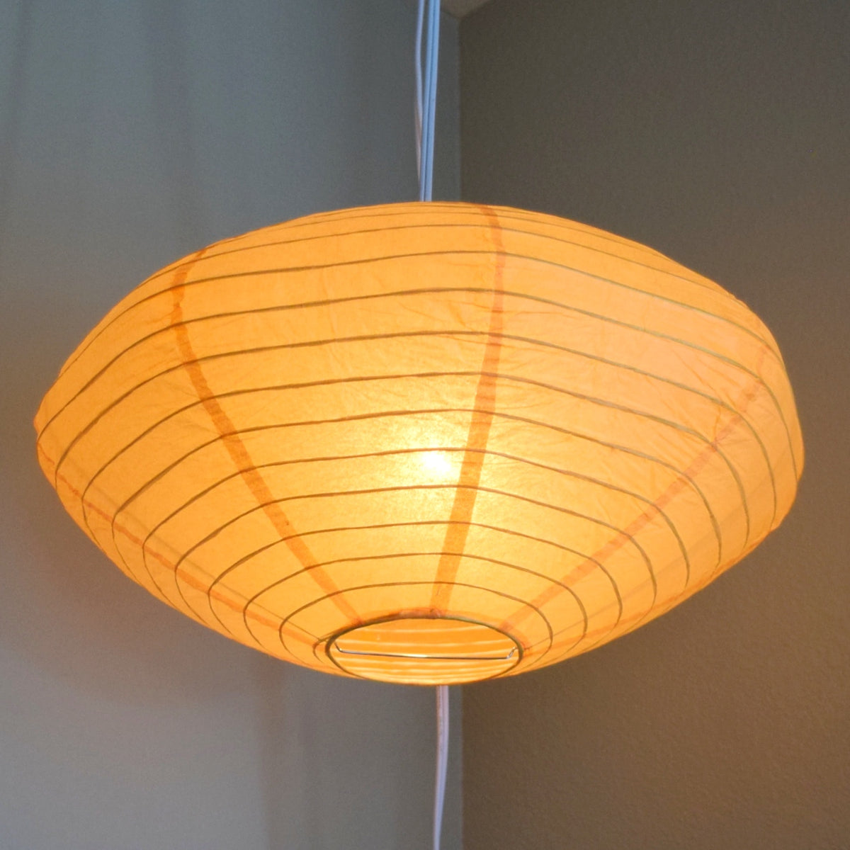 16&quot; Orange Saturn UFO Paper Lantern
