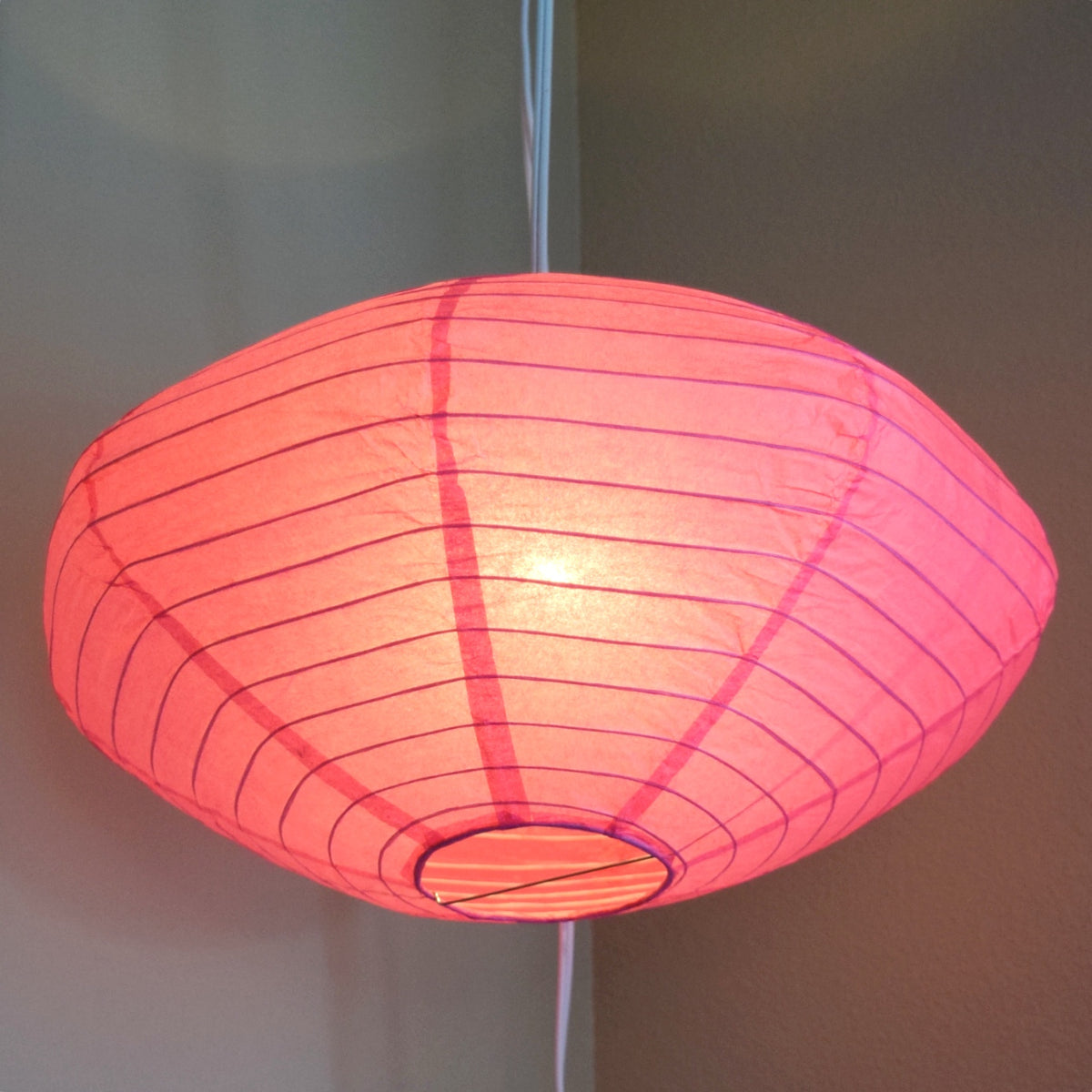 16&quot; Fuchsia Saturn UFO Paper Lantern
