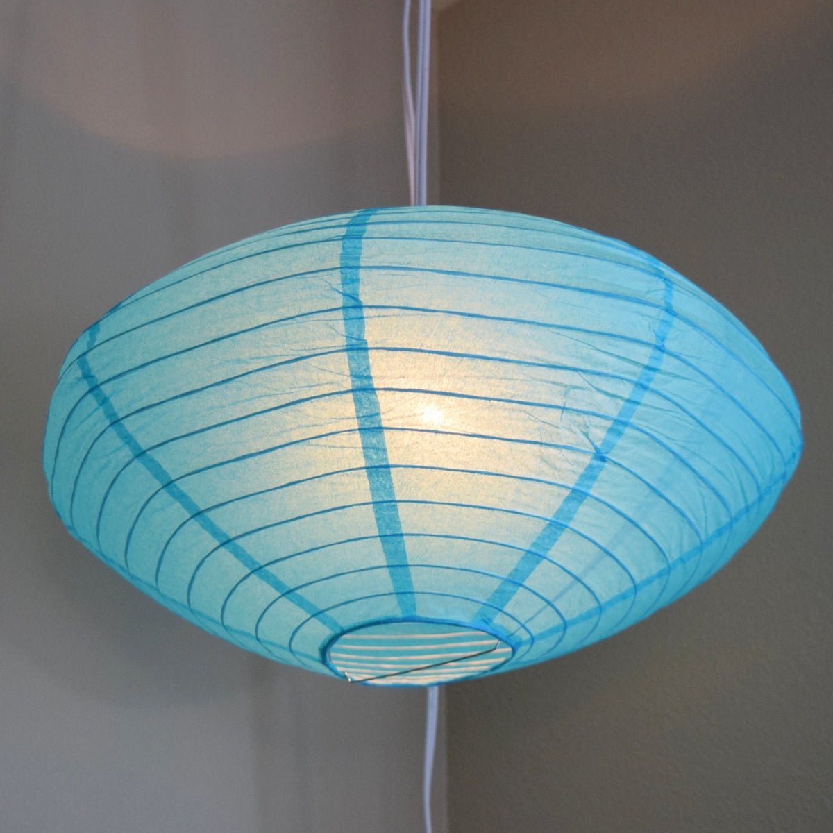 16&quot; Turquoise Saturn UFO Paper Lantern