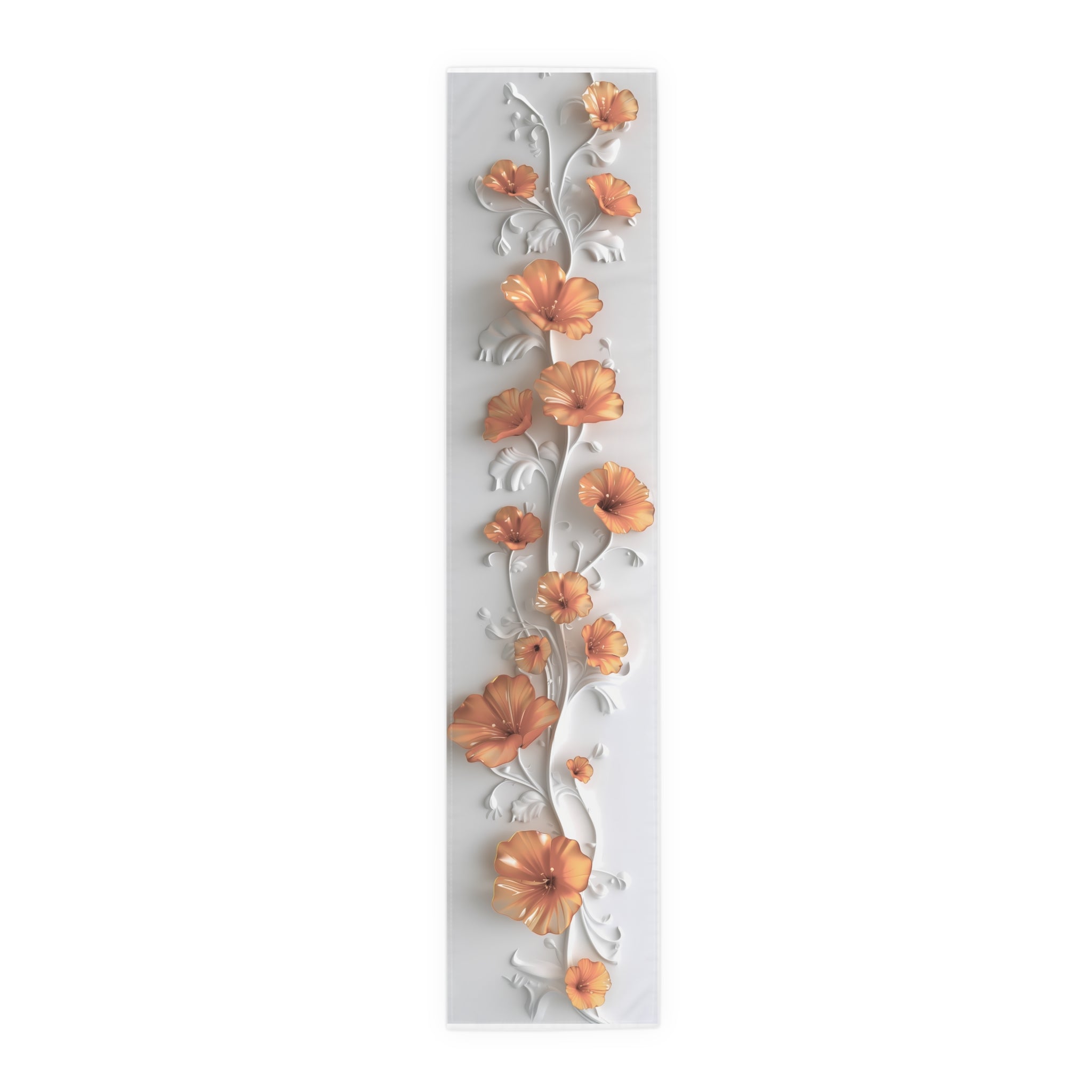 3D Table Runner with Stunning Orange Nasturtium Floral Design (16