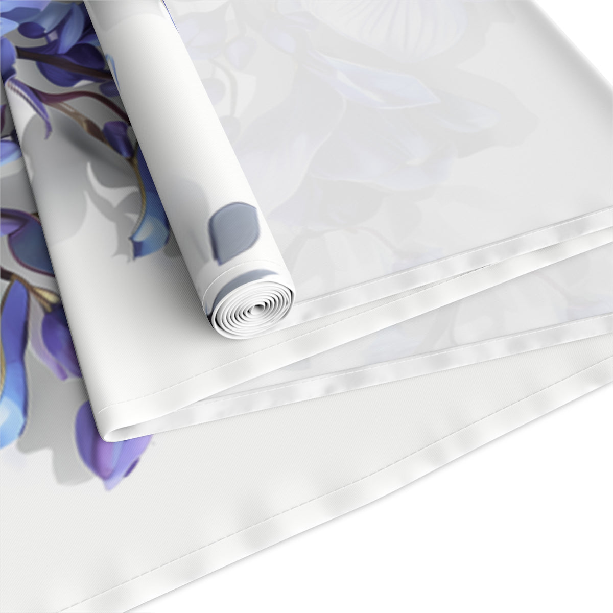 3D Table Runner with Blue Lavender Floral Design (16&quot; × 72&quot;)