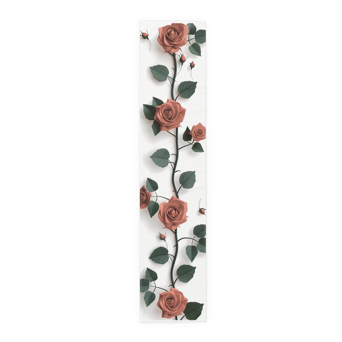 Classic Table Runner with Pretty Red Roses Floral Design (16&quot; × 72&quot;)