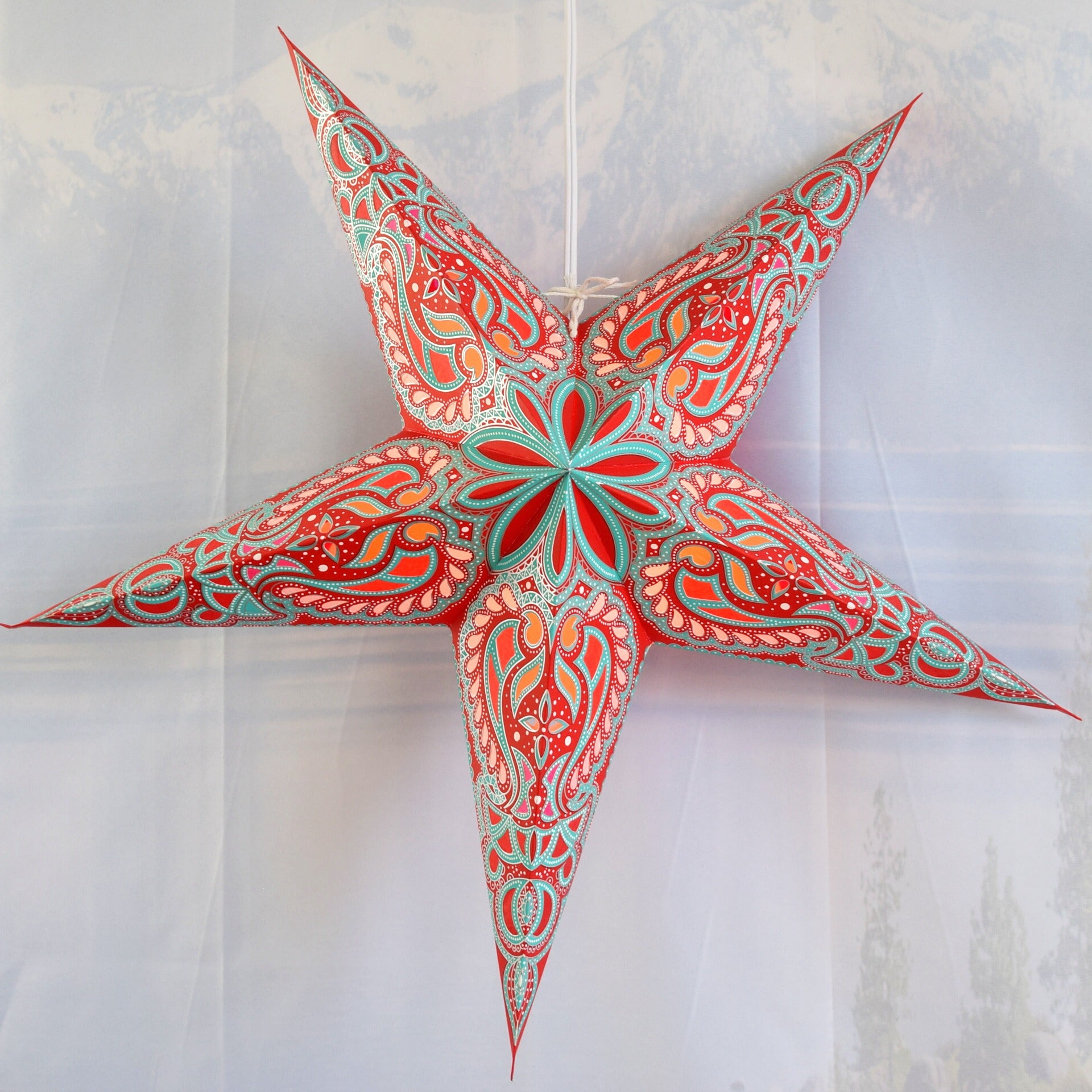 Wishstar Paper Star Lantern, 5 Stelle di Carta Nero da Appendere, 3 Diametro 25 cm, 2 Diametro 40 cm, Decorazione per Natale, Matrimoni, Compleanni, Feste, Baby Shower, Vacanze
