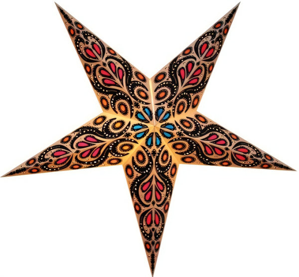 24 Inch Paper Star Lantern, White Astral Bloom