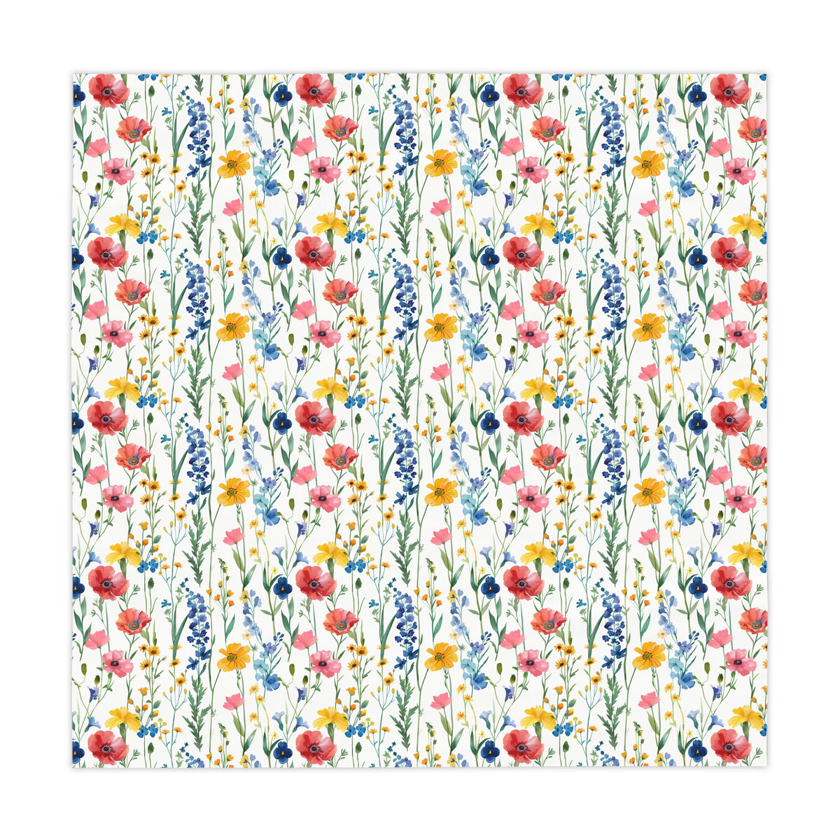 Decorative Tablecloth with Wildflower Super Blooms, Durable Polyester (55.1&quot; x 55.1&quot;)