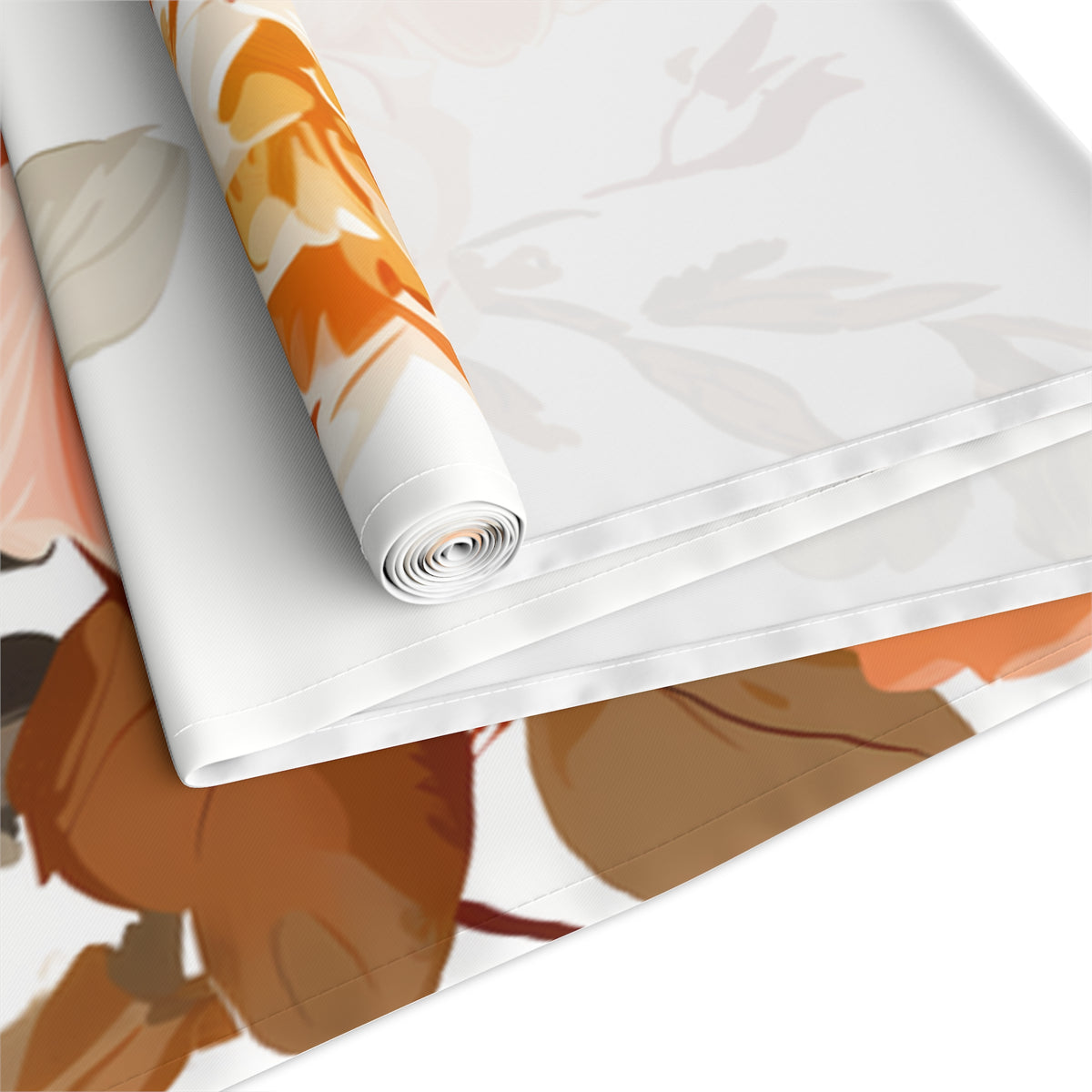 Sunset Table Runner with Orange and Peach Floral Design (16&quot; × 72&quot;)