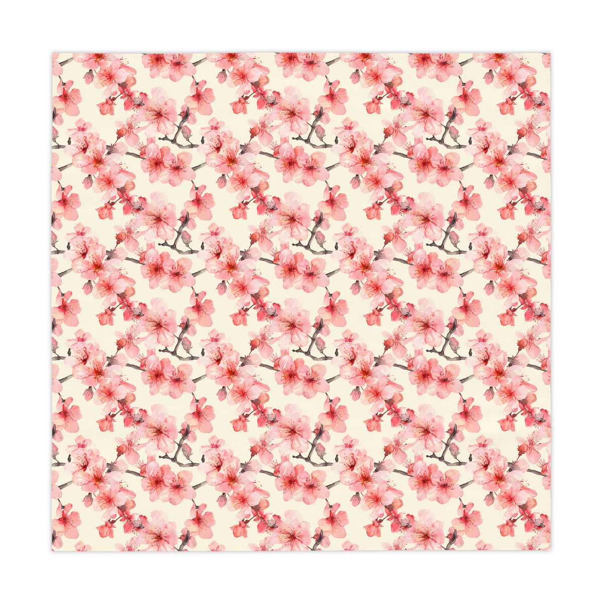 Decorative Tablecloth with Sakura Cherry Blossoms, Durable Polyester (55.1&quot; x 55.1&quot;)