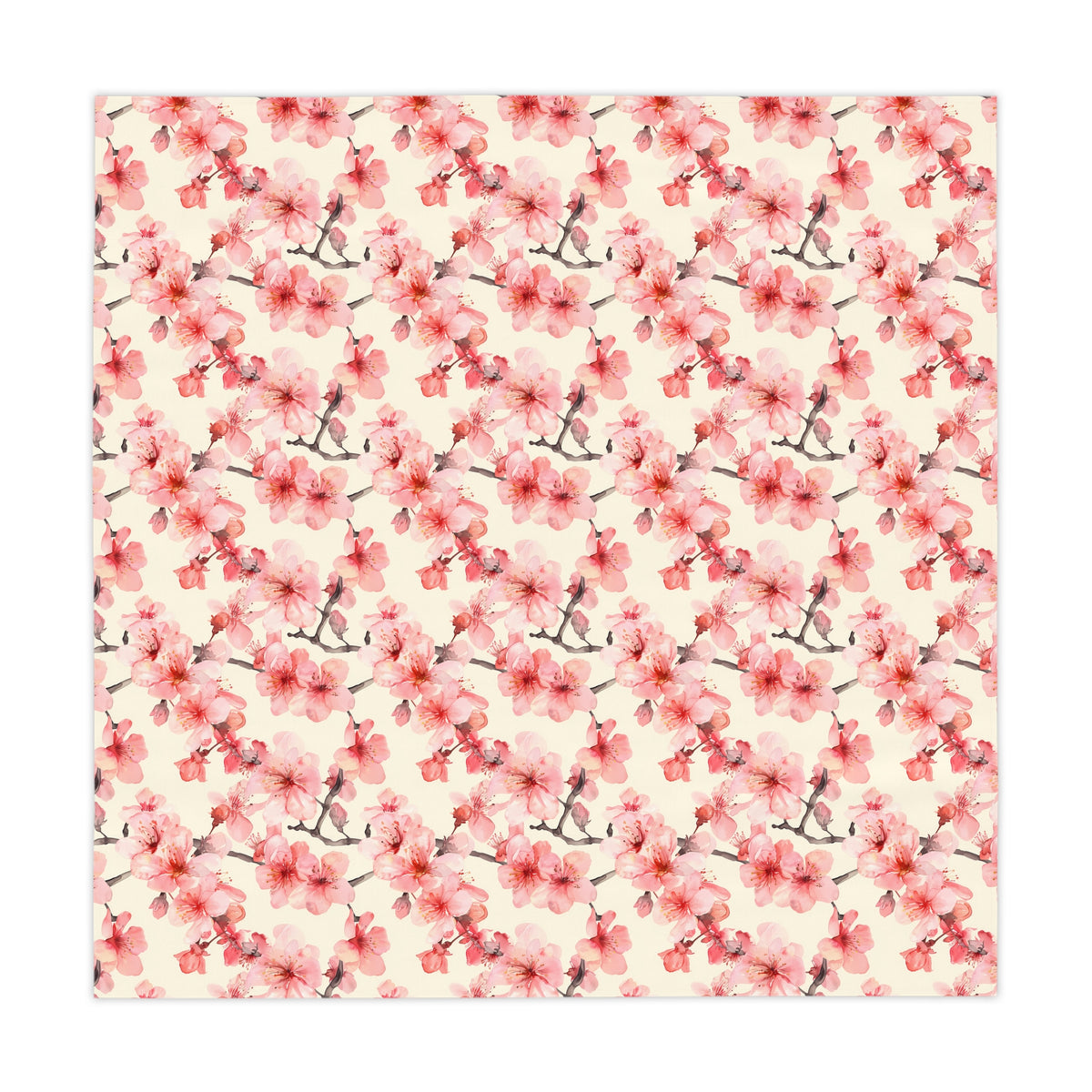 Decorative Tablecloth with Sakura Cherry Blossoms, Durable Polyester (55.1&quot; x 55.1&quot;)