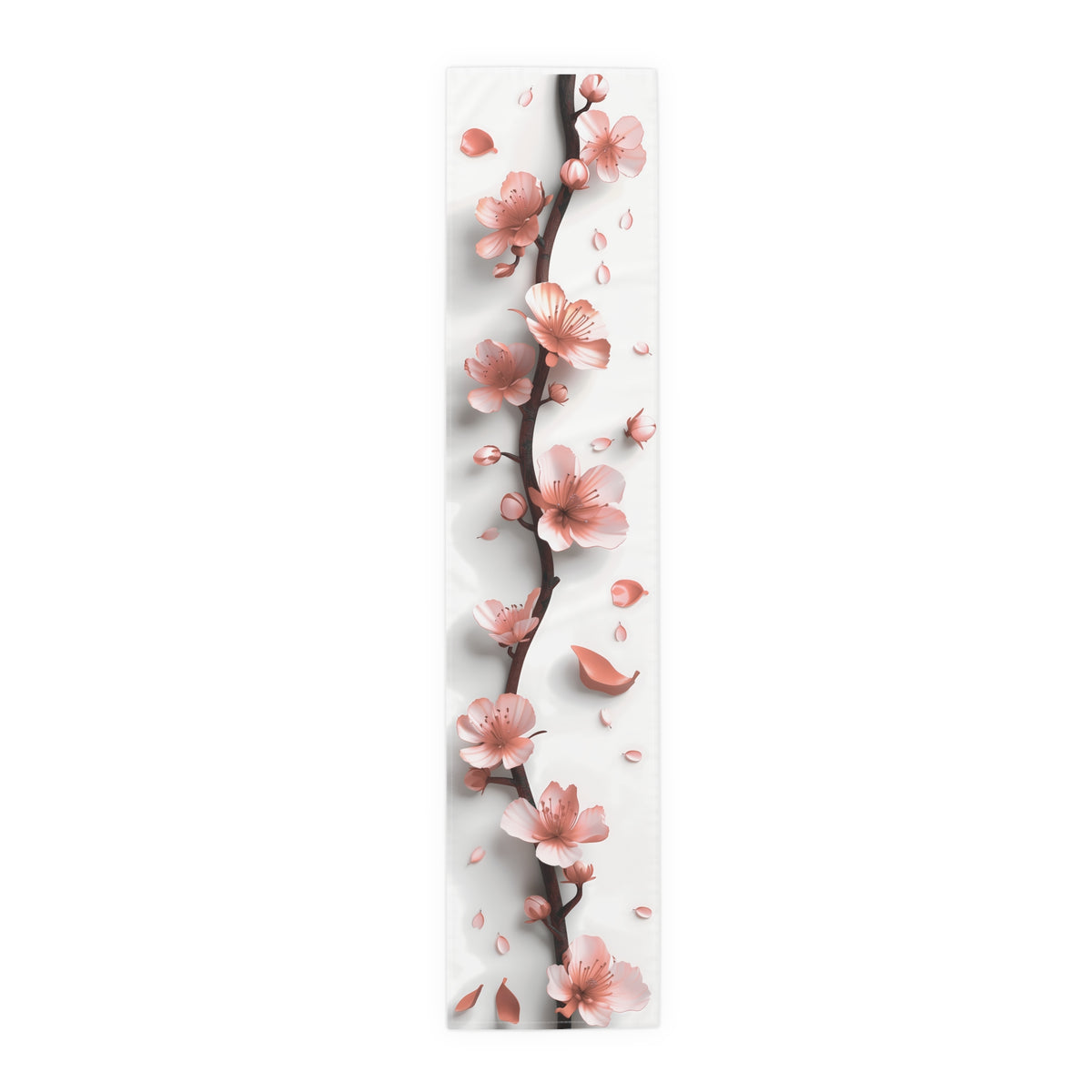 3D Table Runner with Pretty Plum Blossoms Design (16&quot; × 72&quot;)