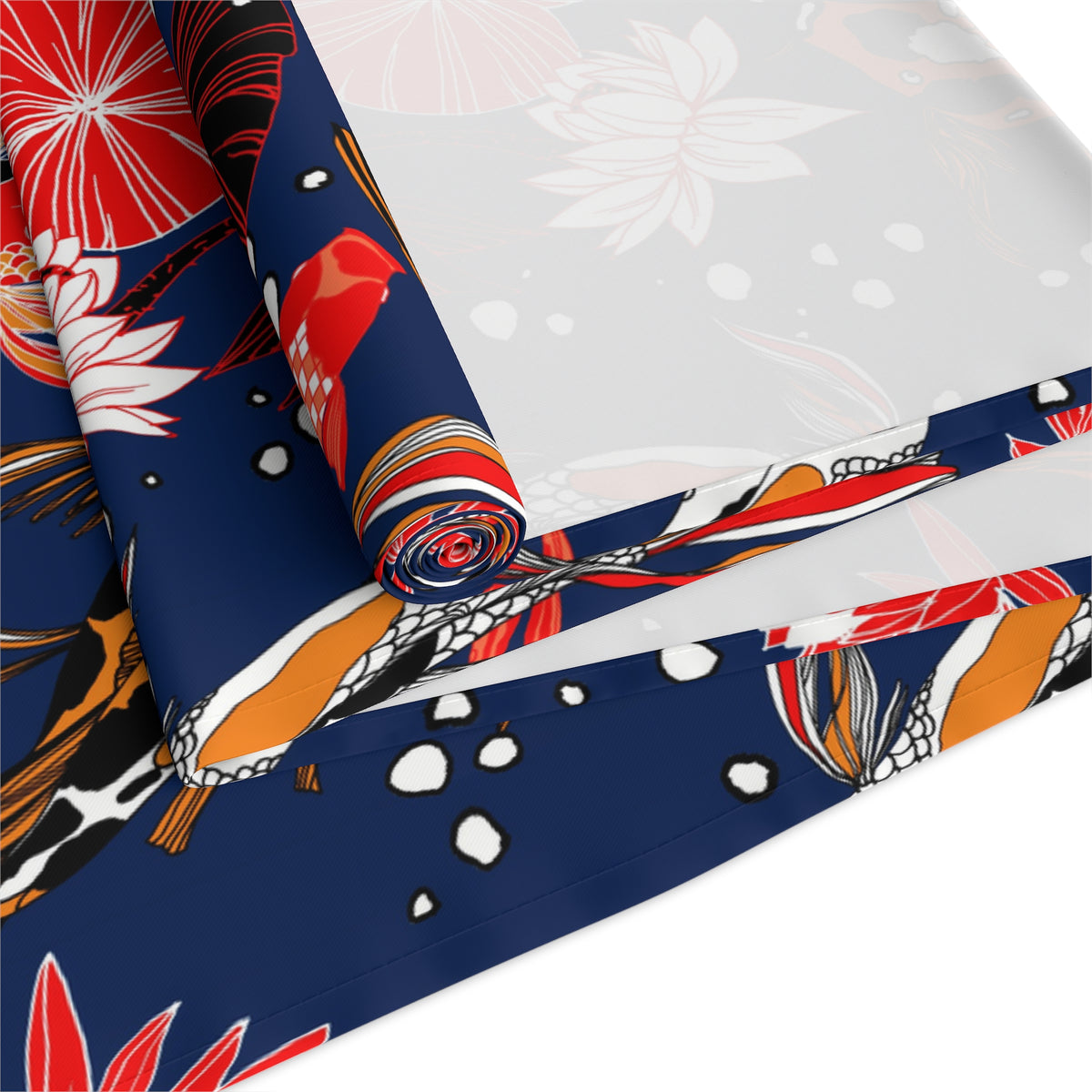 Midnight Table Runner with Koi Fish Design (16&quot; × 72&quot;)