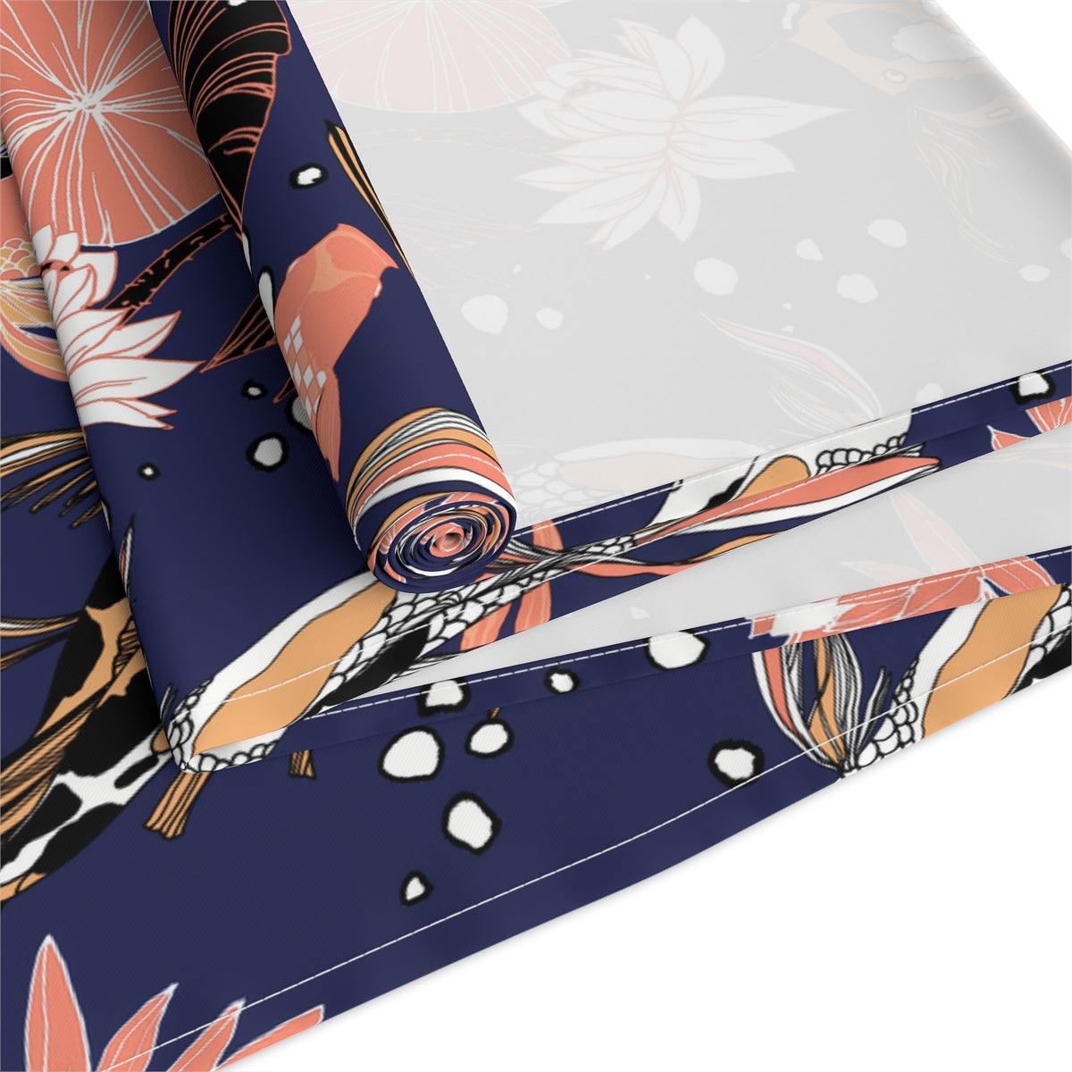 Midnight Table Runner with Koi Fish Design (16&quot; × 72&quot;)