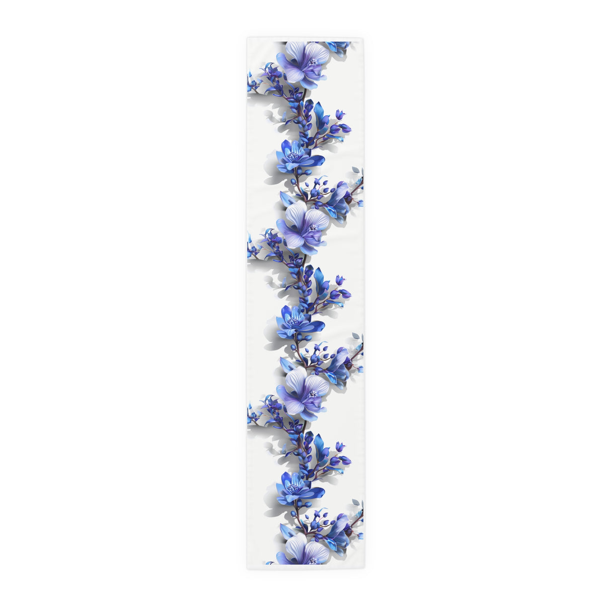 3D Table Runner with Blue Lavender Floral Design (16&quot; × 72&quot;)