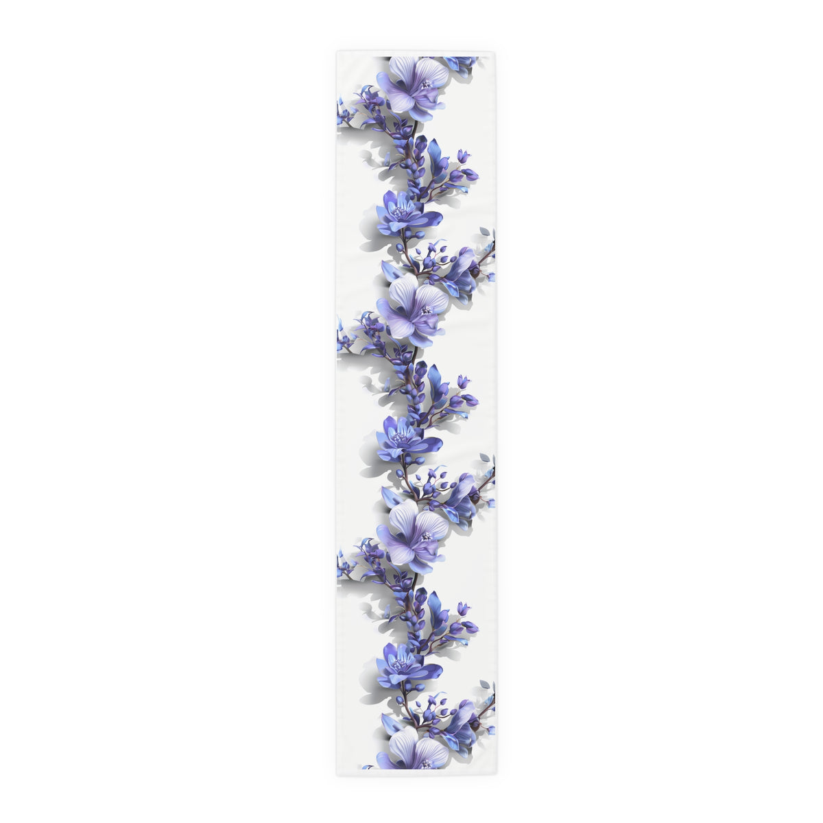 3D Table Runner with Blue Lavender Floral Design (16&quot; × 72&quot;)