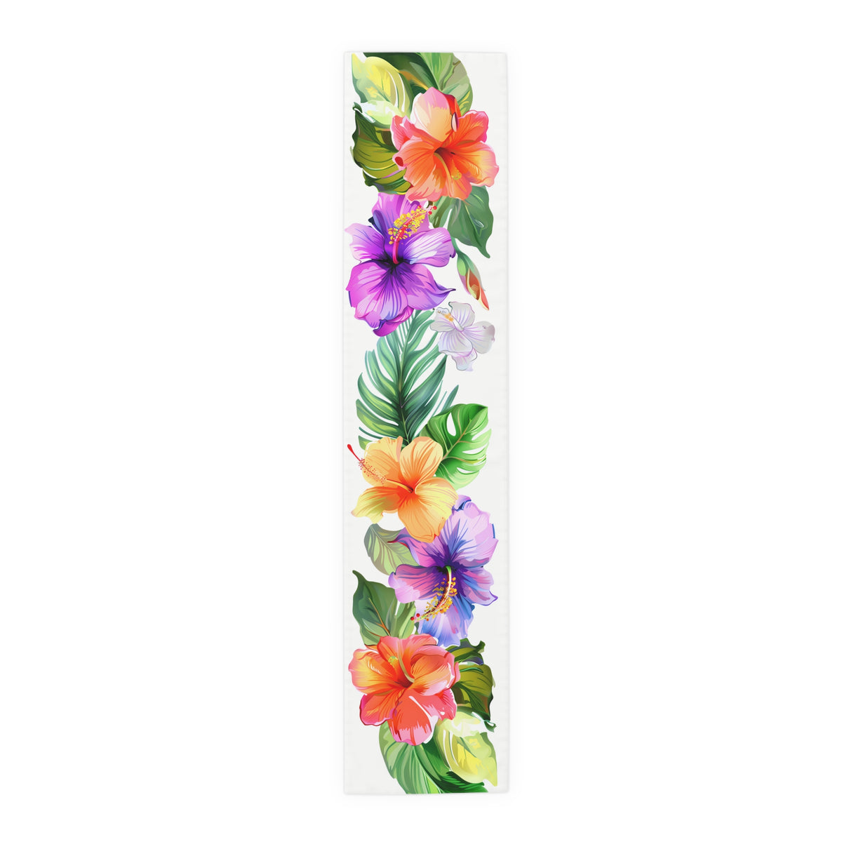 Tropical Table Runner with Vibrant Floral Design (16&quot; × 72&quot;)