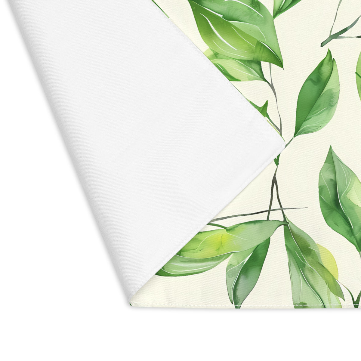 Decorative Cotton Place Mat with Greenery Leaves Design (18&quot; x 14&quot;)