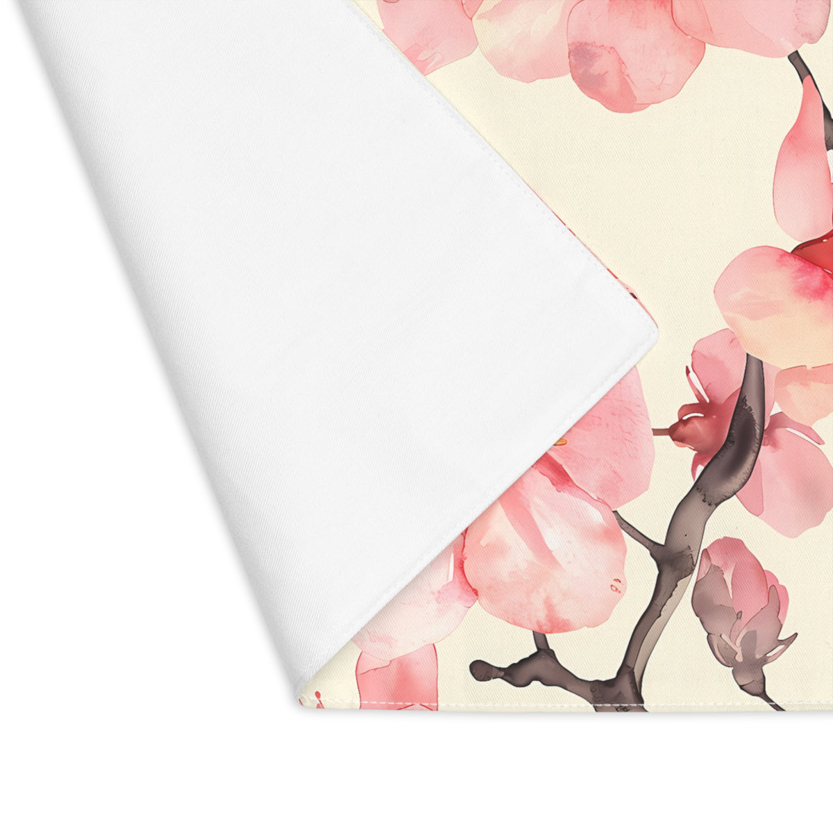 Decorative Cotton Place Mat with Sakura Cherry Blossom Design (18&quot; x 14&quot;)