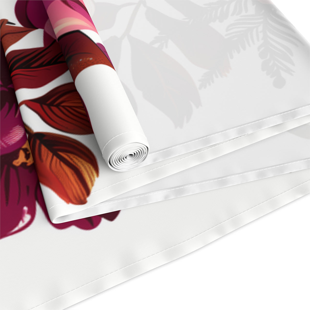 Viva Table Runner with Magenta and Crimson Floral Design (16&quot; × 72&quot;)