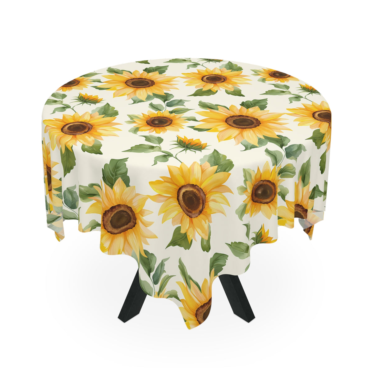Decorative Tablecloth with Radiant Sunflower Design, Durable Polyester (55.1&quot; x 55.1&quot;)