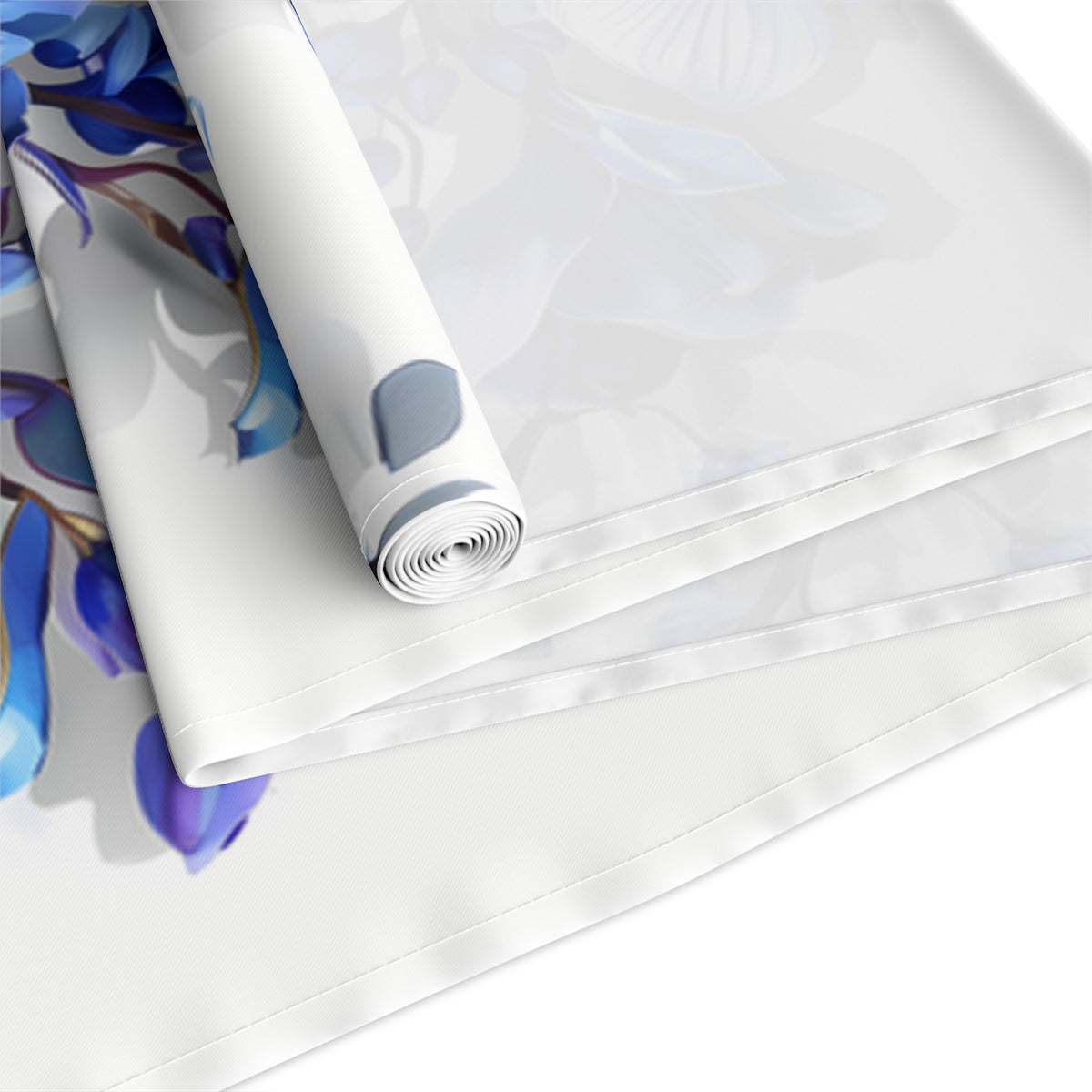 3D Table Runner with Blue Lavender Floral Design (16&quot; × 72&quot;)