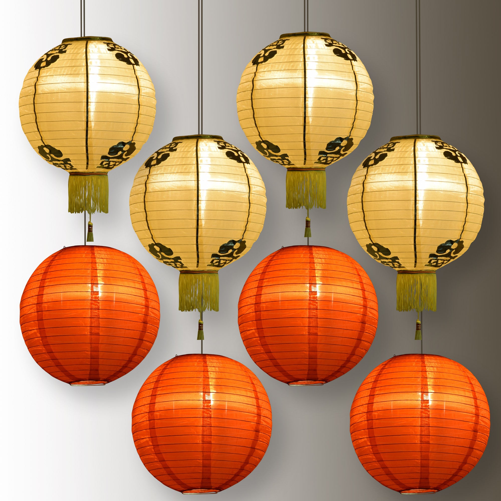 ZHAOFANGSTORE 30 stks 6-12 Licht Groen Oranje Chinees Papier Lantaarn lantaarn papier lampion Bruiloft Party Kerst Event Opknoping Decoratieve