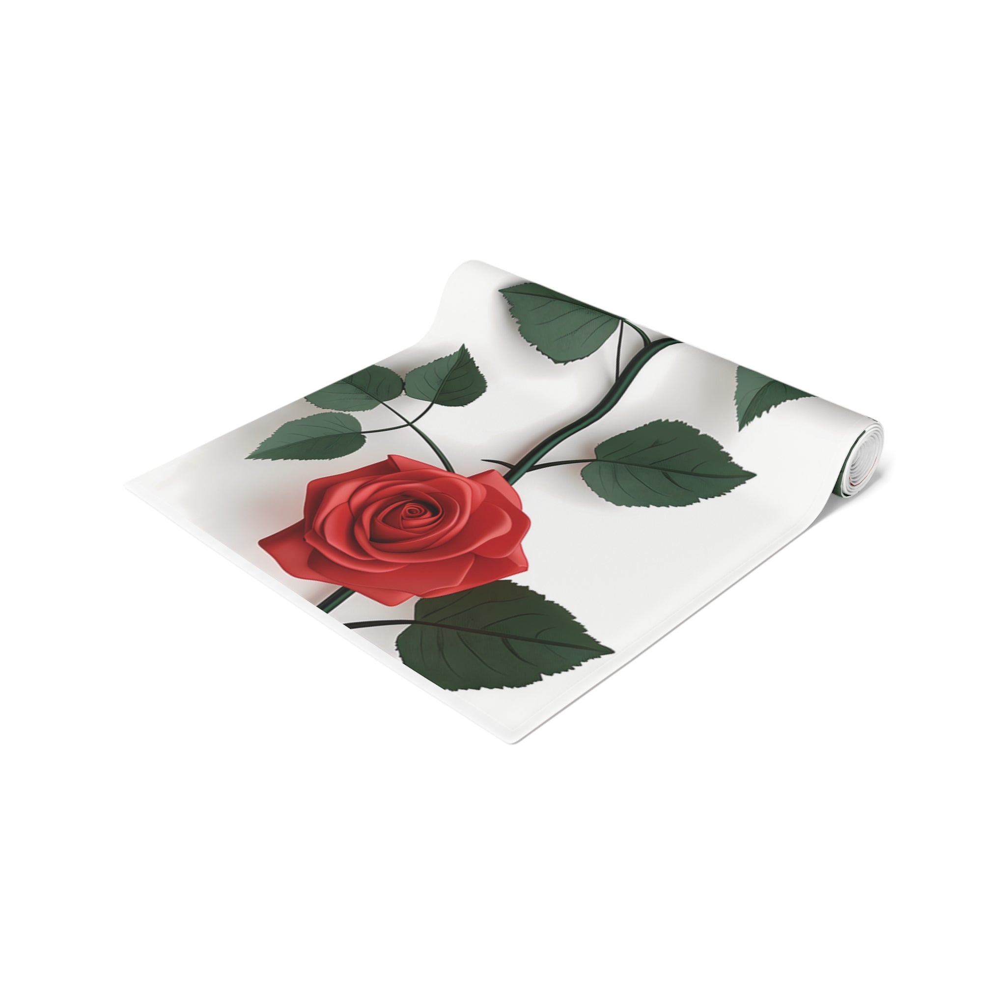 Classic Table Runner with Pretty Red Roses Floral Design (16