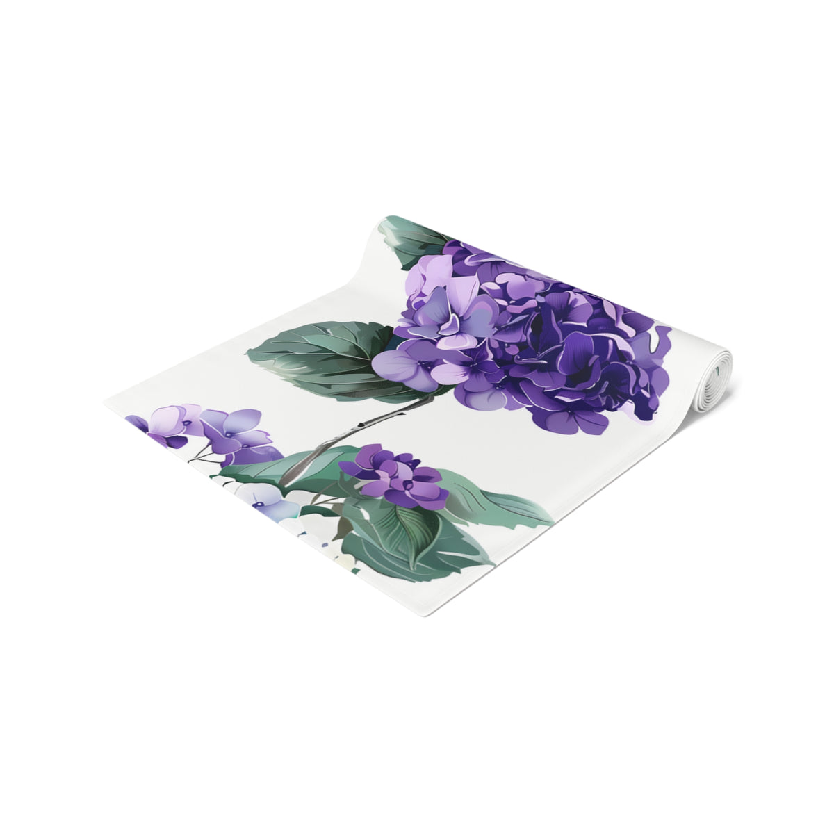 Serenity Table Runner with Purple Hydrangea Floral Design (16&quot; × 72&quot;)