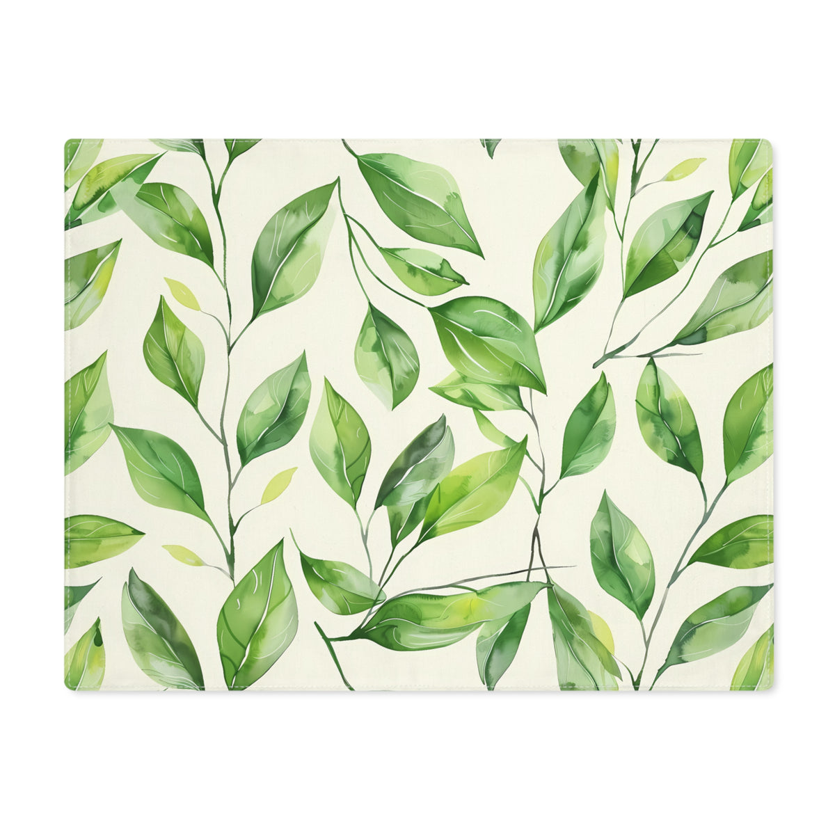 Decorative Cotton Place Mat with Greenery Leaves Design (18&quot; x 14&quot;)