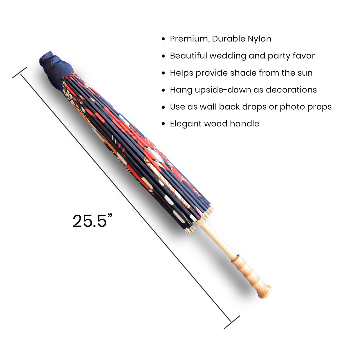 32&quot; Midnight Koi Fish Pond Premium Nylon Parasol Umbrella with Elegant Handle