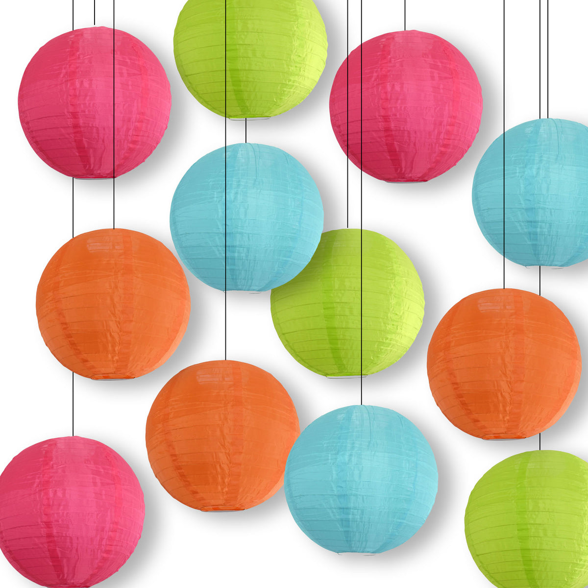 Tropic Garden Nylon Lantern Combo Variety Set (12 PACK)