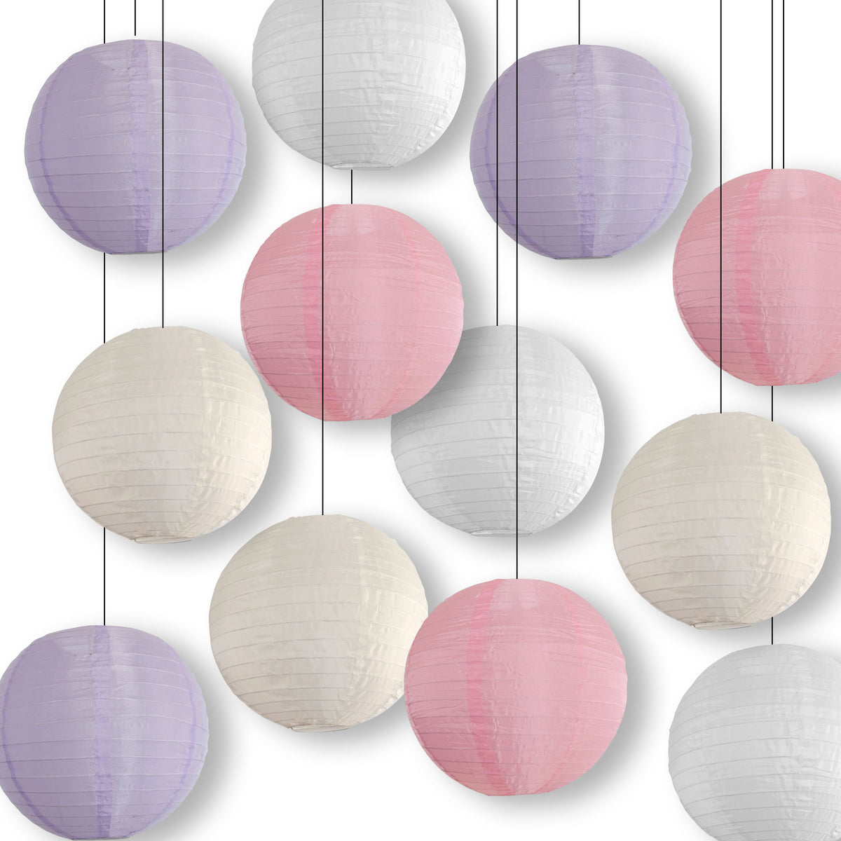 Dream Wedding Nylon Lantern Combo Variety Set (12 PACK)