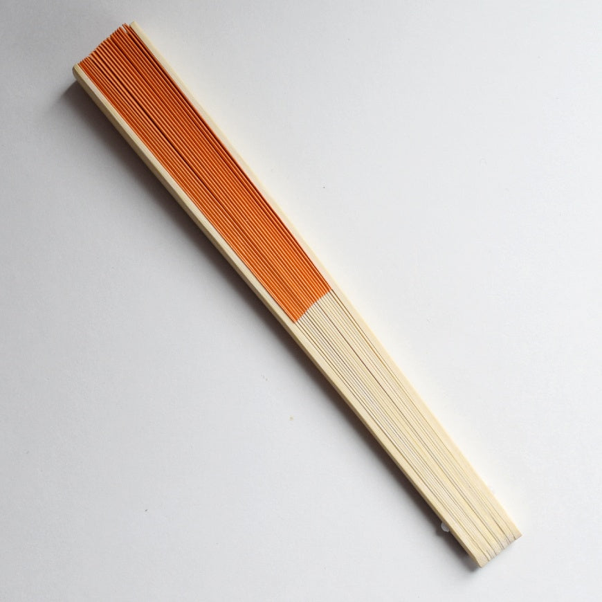 9&quot; Orange Paper Hand Fans for Weddings, Premium Paper Stock (10 Pack)