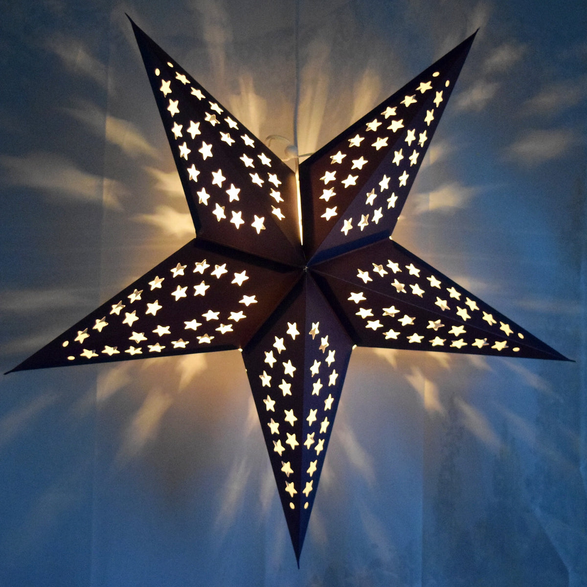 24" Navy / Dark Blue Paper Star Lantern, Hanging Wedding & Party Decoration