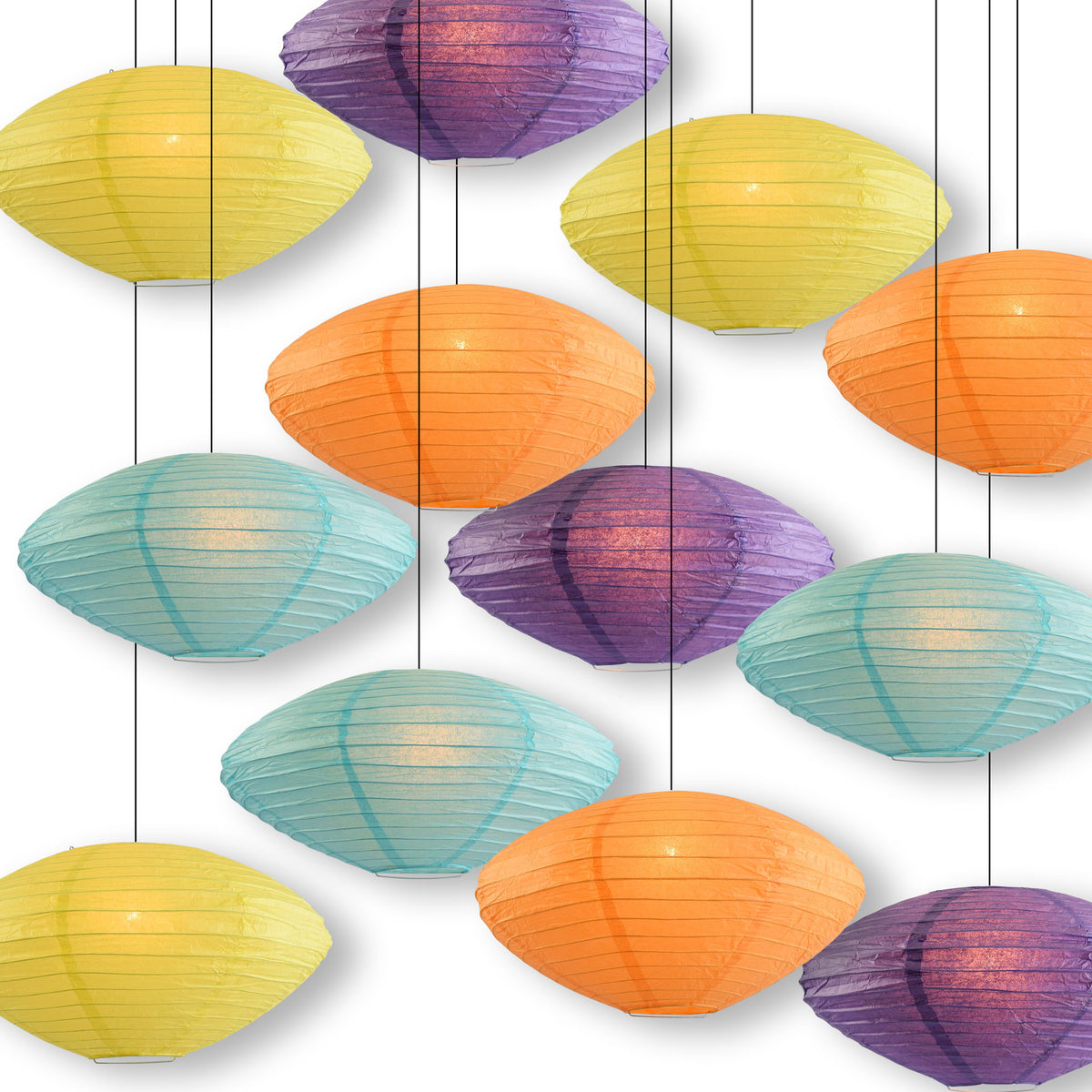 Electric Vibes Saturn Oval Lantern Combo Variety Set (12 PACK)