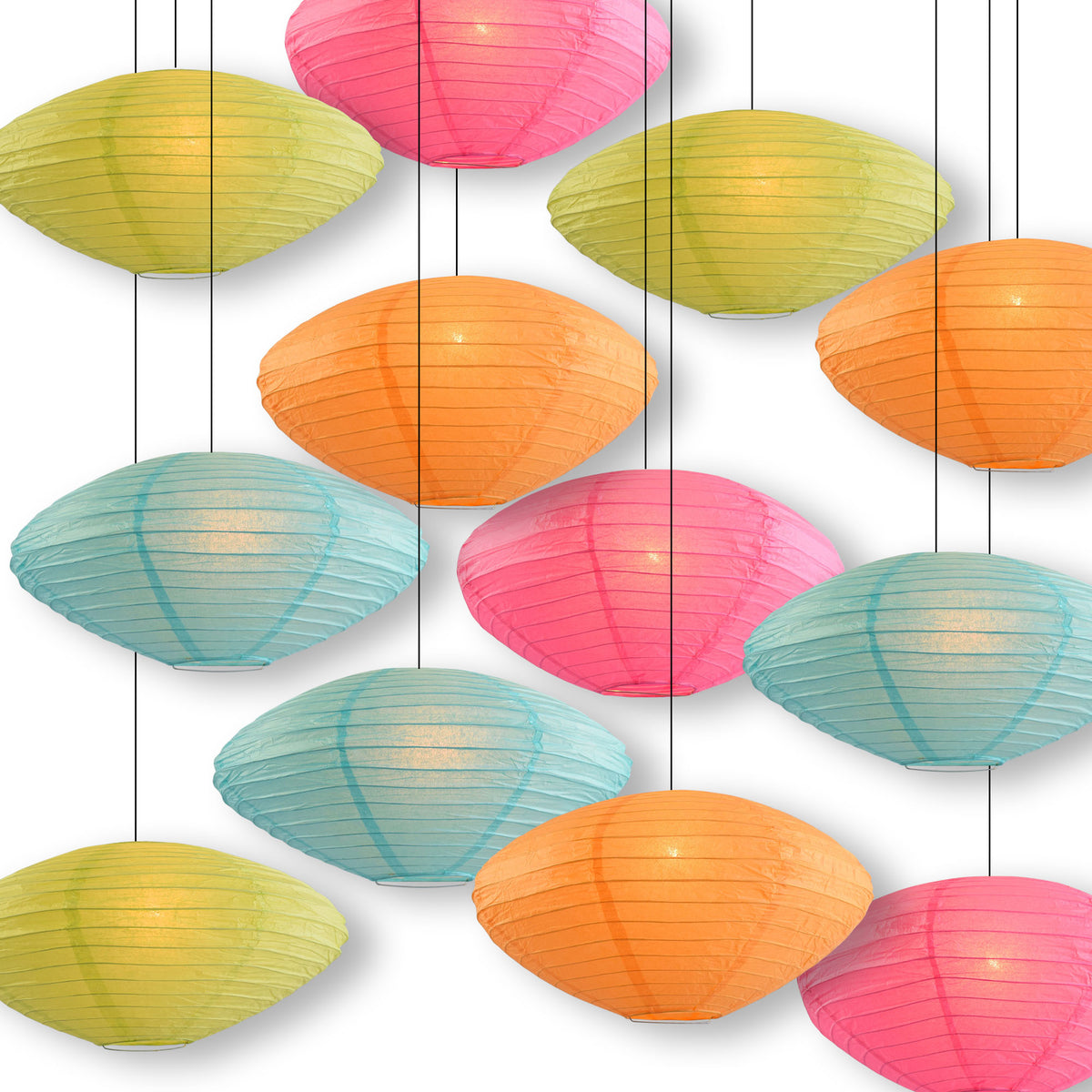 Tropic Garden Saturn Oval Lantern Combo Variety Set (12 PACK)