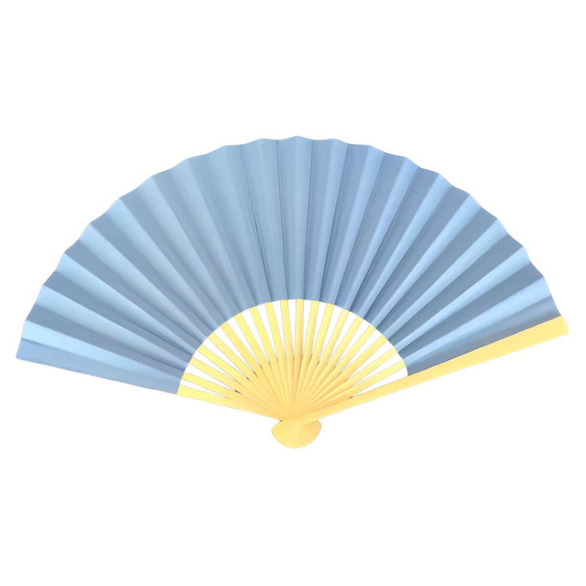 9&quot; Serenity Blue Paper Hand Fans for Weddings, Premium Paper Stock (10 Pack)
