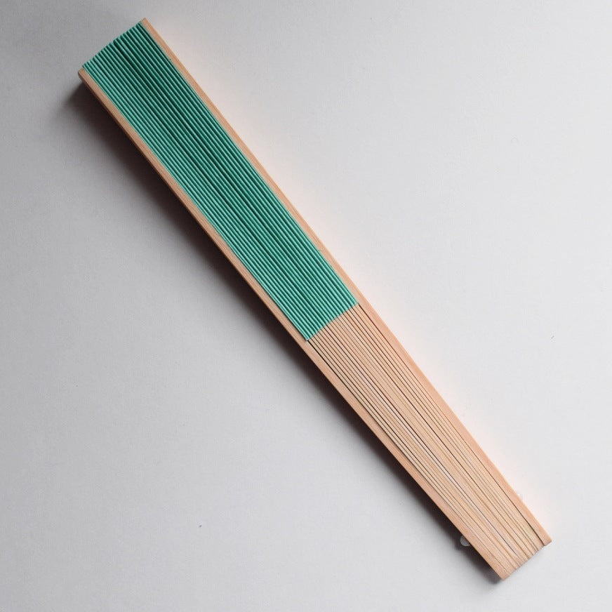 9&quot; Teal Green Paper Hand Fans for Weddings, Premium Paper Stock (10 Pack)
