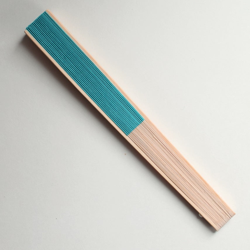 9&quot; Turquoise Paper Hand Fans for Weddings, Premium Paper Stock (10 Pack)