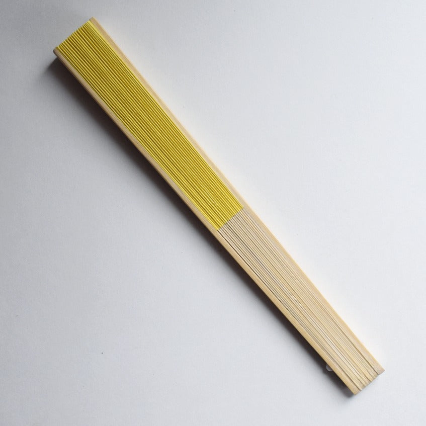 9&quot; Yellow Paper Hand Fans for Weddings, Premium Paper Stock (10 Pack)