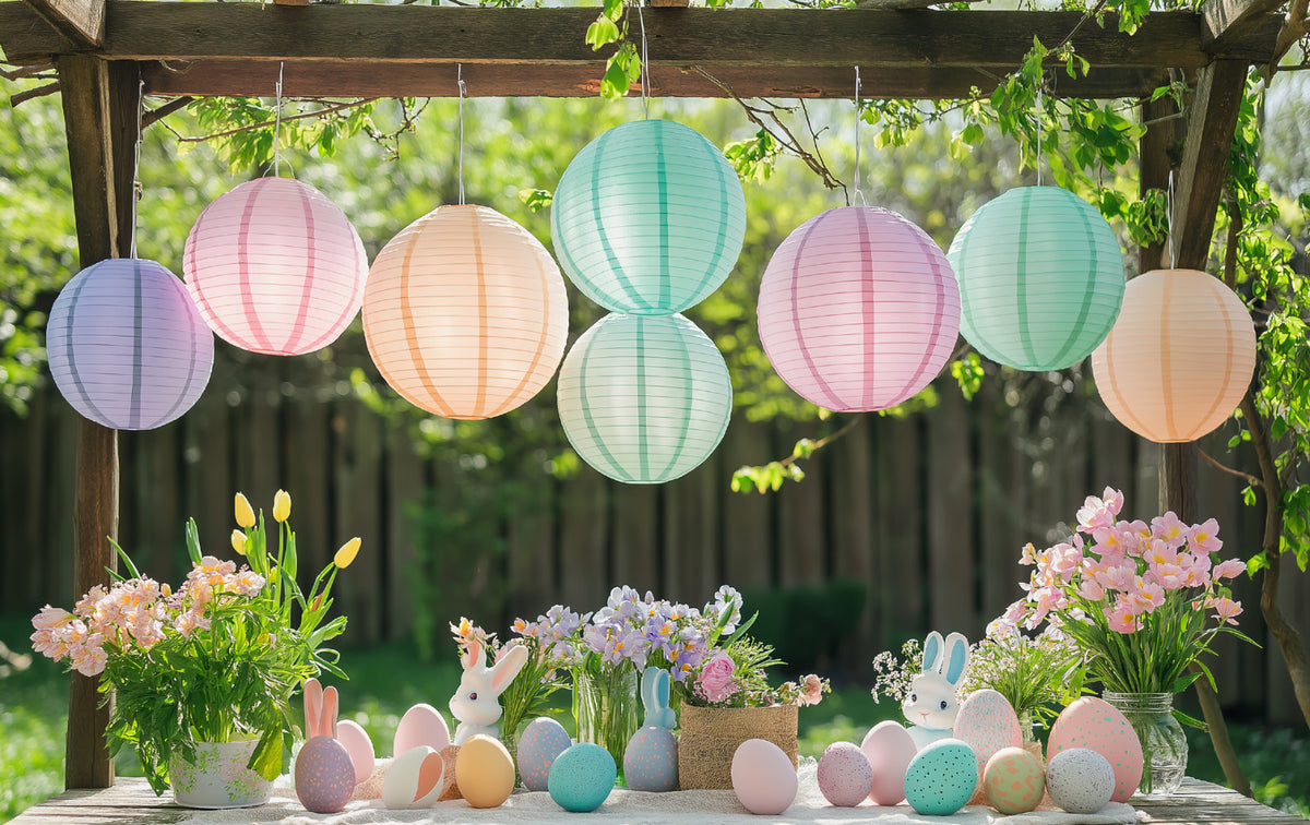 Pastel Glow Easter Paper Lantern Combo Variety Set (12 PACK)