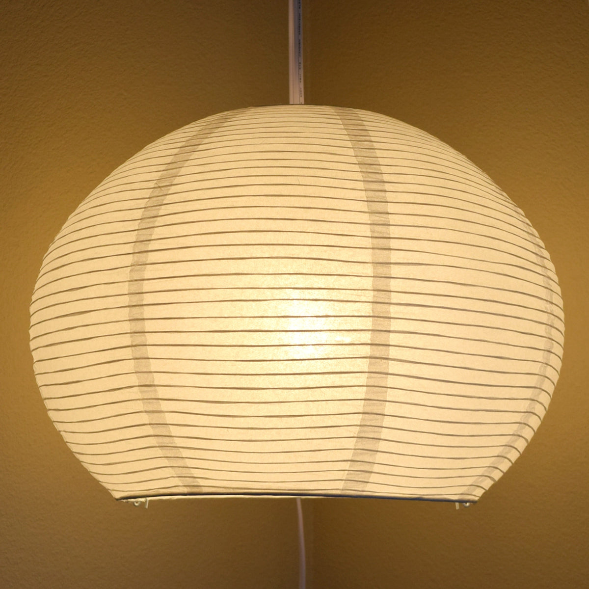 Large Spherical Dome Shaped Premium Fine Line Paper Lantern Lampshade, White (20&quot;W x 15&quot;H)