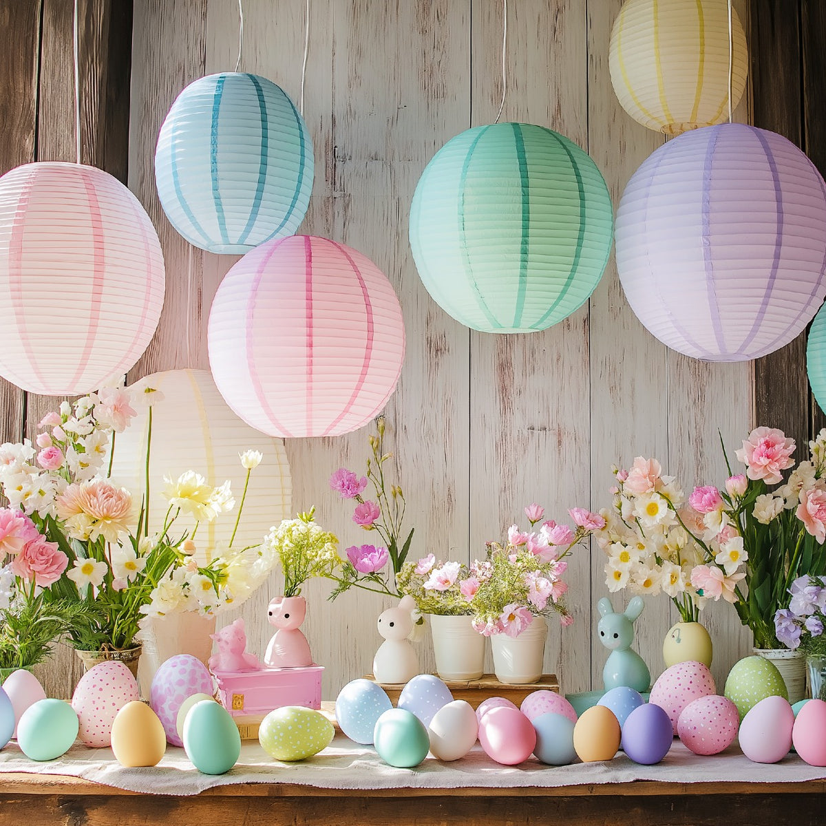 Pastel Glow Easter Paper Lantern Combo Variety Set (12 PACK)