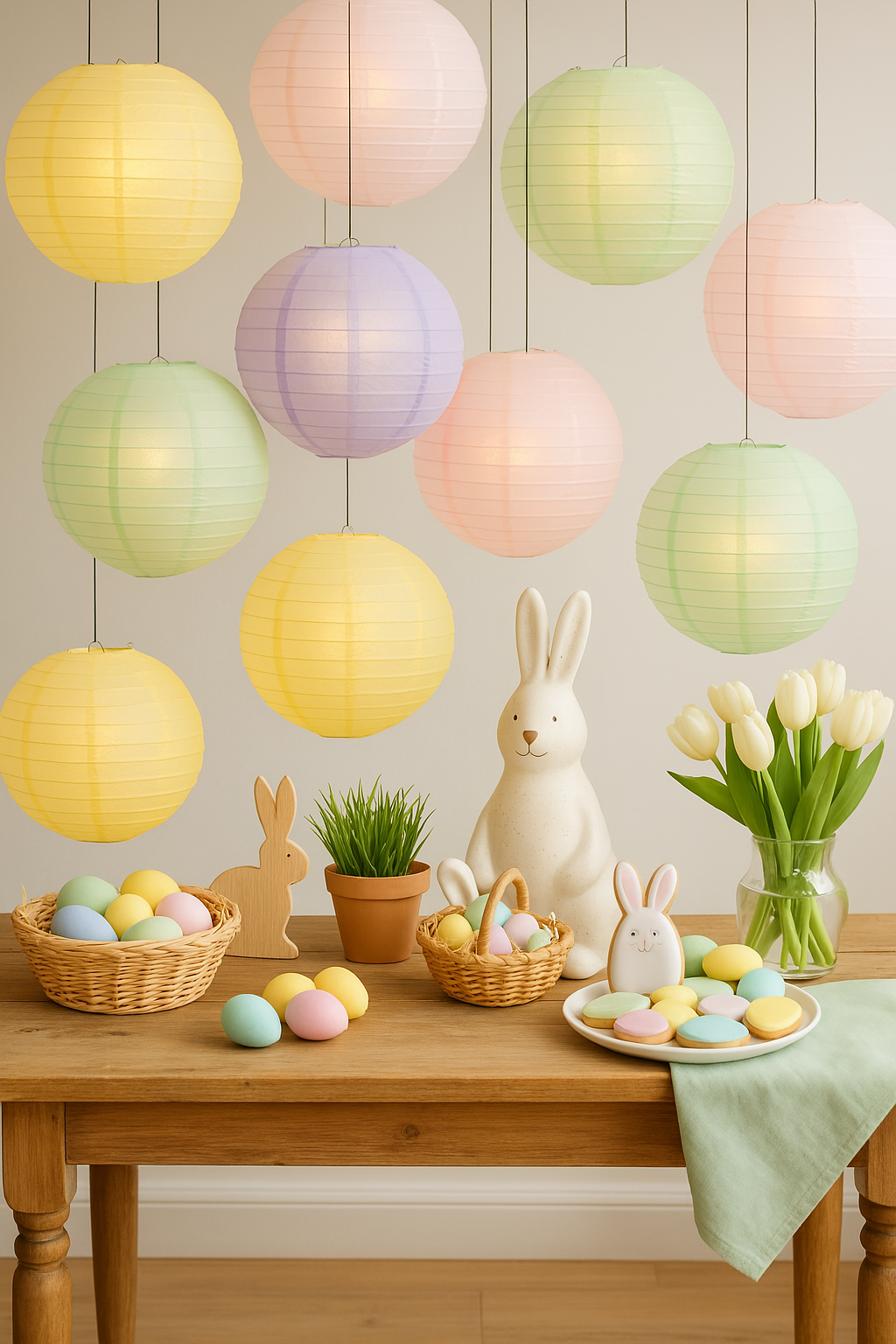 Pastel Glow Easter Paper Lantern Combo Variety Set (12 PACK)