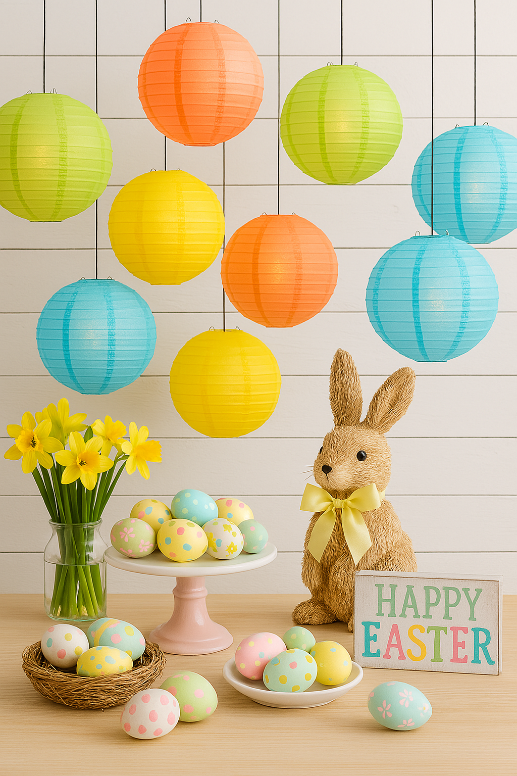 Bright Glow Easter Paper Lantern Combo Variety Set (12 PACK)