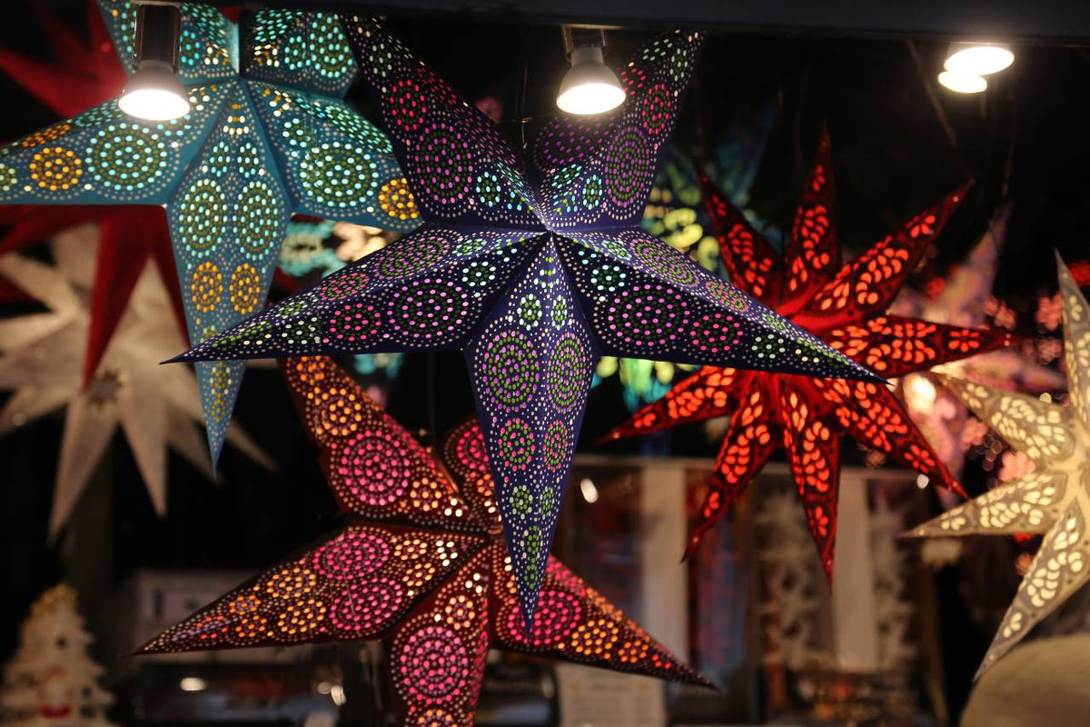 24&quot; Paper Star Lanterns 3-Pack Variety Designs Mystery Pack