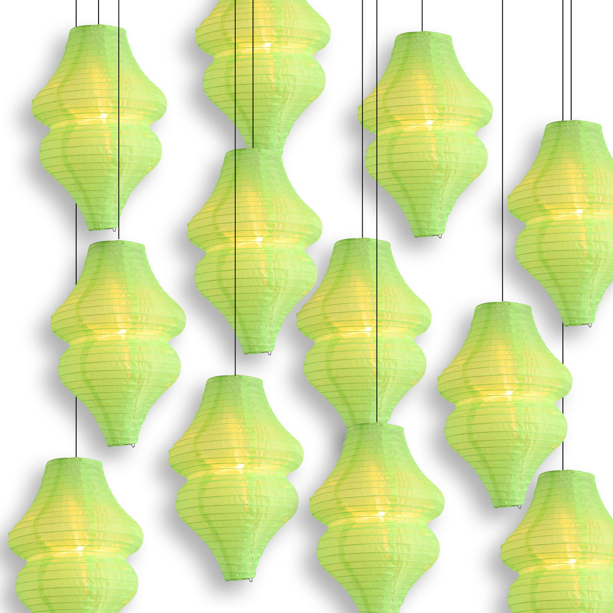 Neon Green Beehive Unique Shaped Nylon Lantern, 10-inch x 14-inch