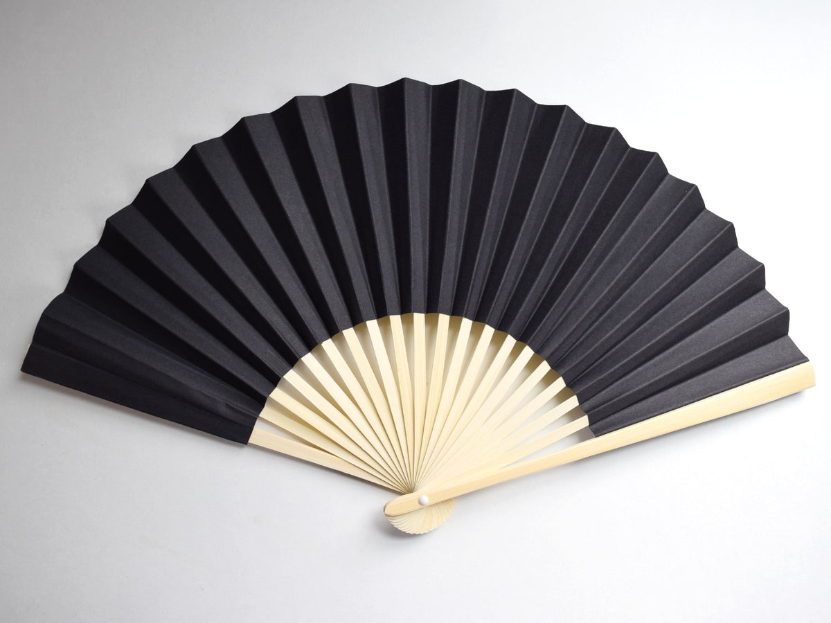 9&quot; Black Paper Hand Fans for Weddings, Premium Paper Stock (10 Pack)